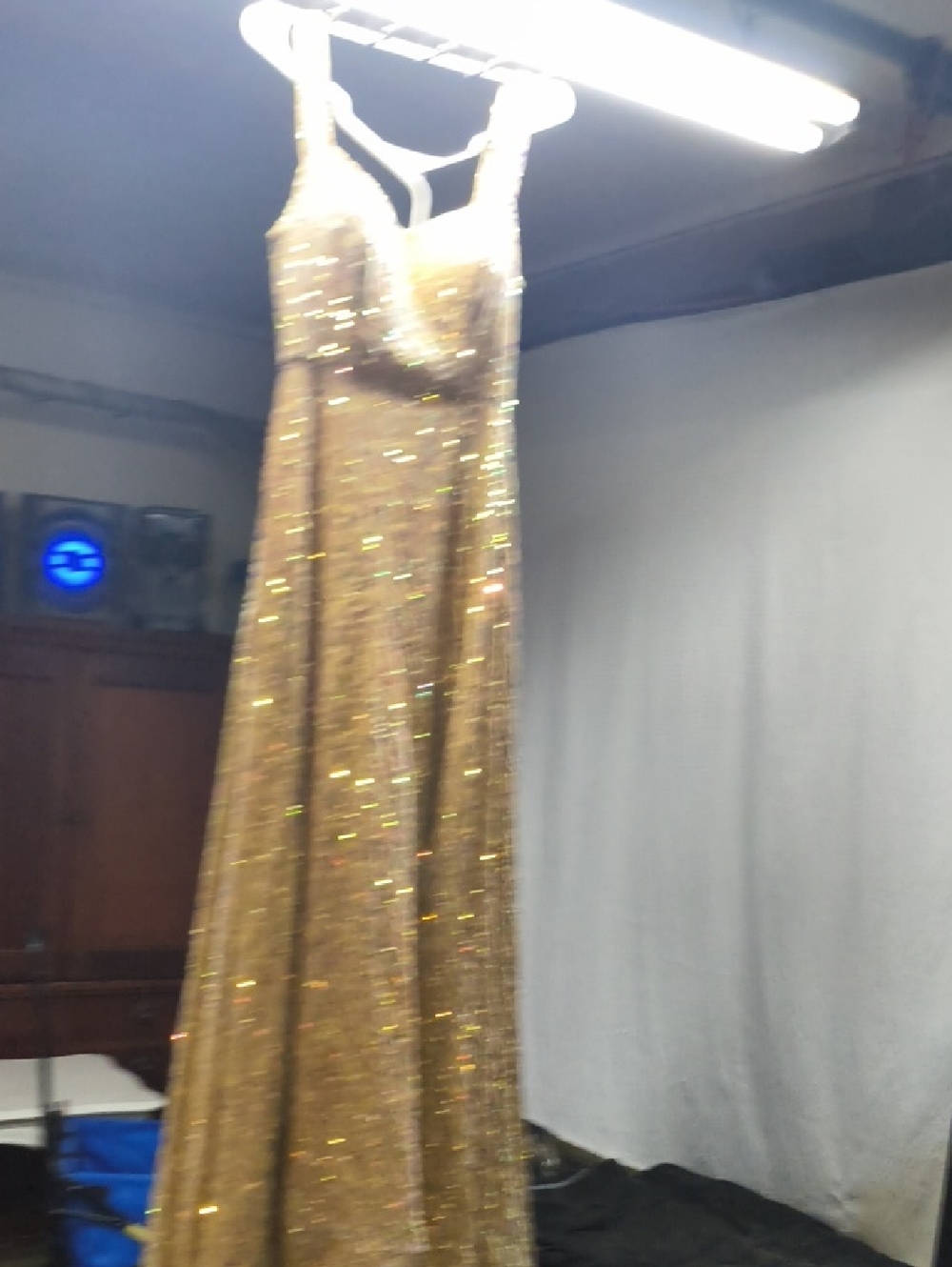 Gold Sequin Evening Gown - Elegant Sparkle Dress
